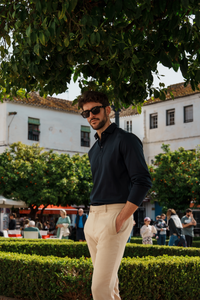Longsleeve Polo Shirt Marine Blue