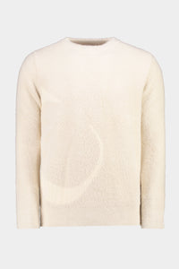 Women's Crewneck Symbol Vanilla White Fluffy