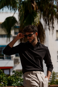 Longsleeve Polo Shirt Black
