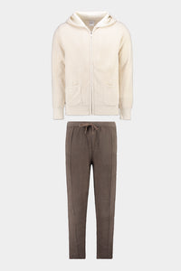 Women's Fluffy Vest Suit Vanilla-White/Taupe